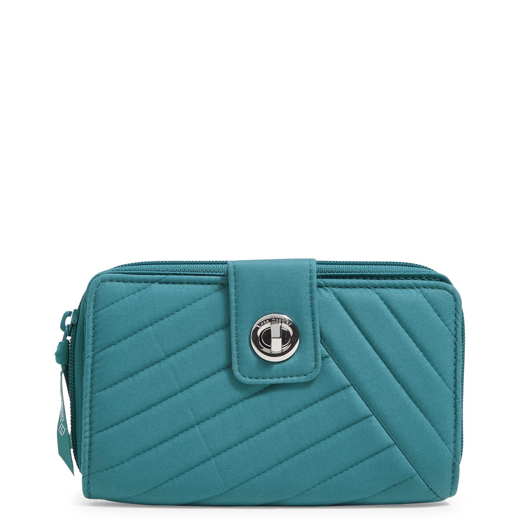 5995 Cotton Turnlock Wallet With Rfid Protection, Forever Green, One Size